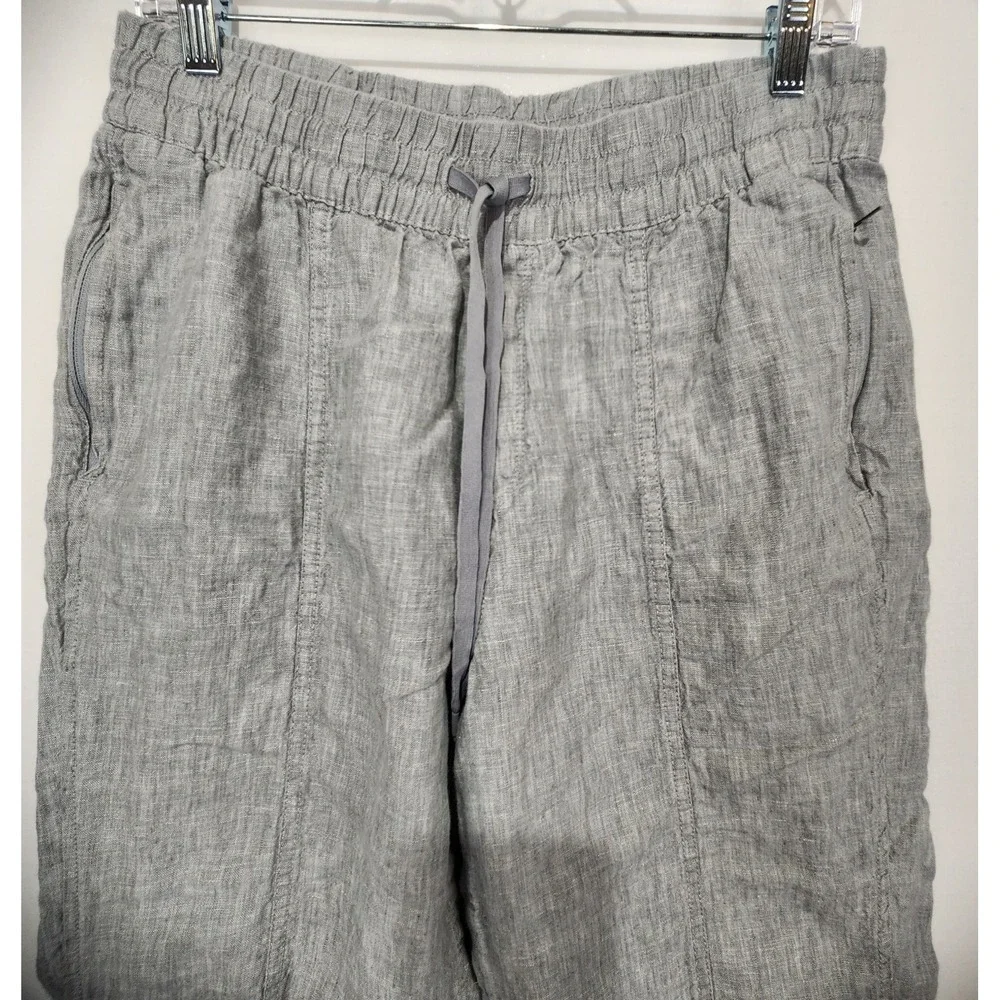 ATHLETA Cabo Linen Jogger Gray 100% Linen Exercise Yoga Pilates Size M - Picture 4 of 10